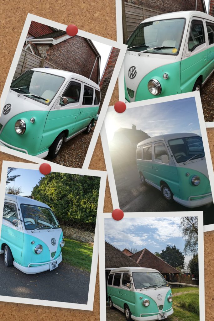 Photo Montage of campervan